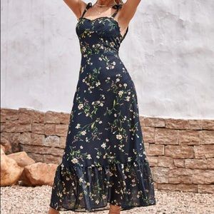 Cofete Tea Length Smocking A-Shape Dress from Cupshe!